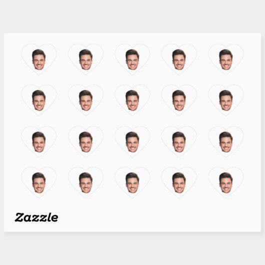 Persoonlijk Op maat gemaakte gezicht Hart Sticker (Vel)