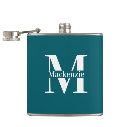 Persoonlijk Op Maat Gemaakte Monogram Heupfles (Geopend)
