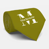 Persoonlijk Op Maat Gemaakte Monogram Stropdas (Opgerold)