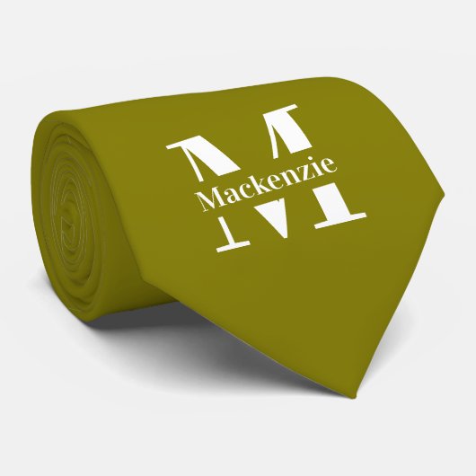 Persoonlijk Op Maat Gemaakte Monogram Stropdas (Opgerold)