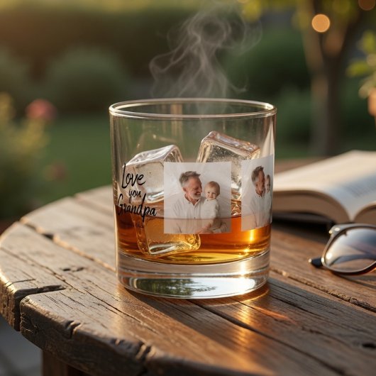 Persoonlijk opa aangepaste foto  whisky glas