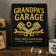 Persoonlijk Opa's Garage Metaal Wandkunst Bord