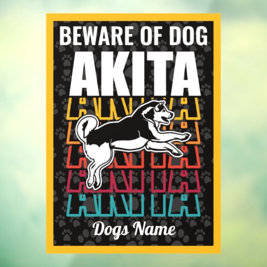 Persoonlijk opletten van de Waarschuwing van Dog A Raamsticker (Vel 3)