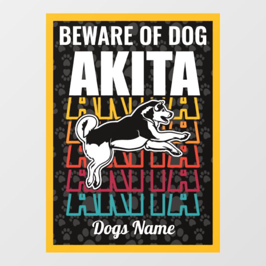 Persoonlijk opletten van de Waarschuwing van Dog A Raamsticker (Vel)