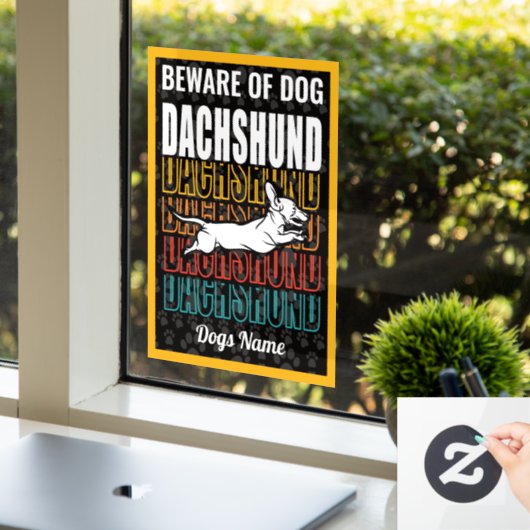 Persoonlijk opletten van de Waarschuwing van Dog D Raamsticker (Kantoor)
