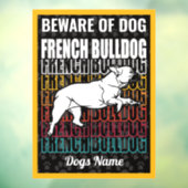 Persoonlijk oplettend op Dog French Bulldog Warnin Raamsticker (Vel 3)