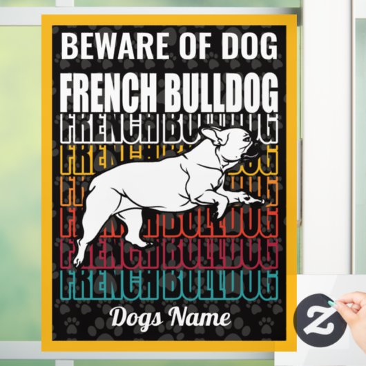 Persoonlijk oplettend op Dog French Bulldog Warnin Raamsticker (Huis)
