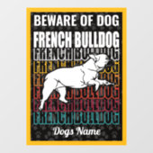 Persoonlijk oplettend op Dog French Bulldog Warnin Raamsticker (Vel)