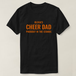 Persoonlijk oranje cheer papa voor mannen Aangepad T-shirt