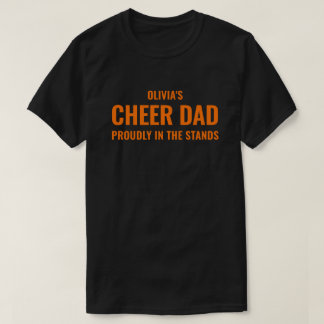 Persoonlijk oranje cheer papa voor mannen Aangepad T-shirt