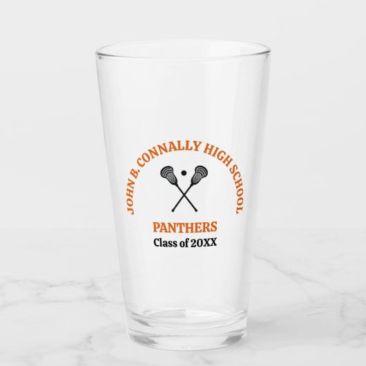 Persoonlijk Oranje Hoge School Lacrosse Team Glas (Voorkant)