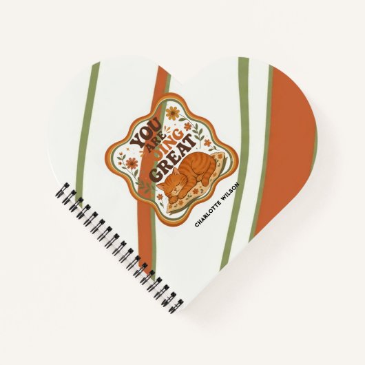 Persoonlijk Oranje Katten Kerst Notitieboek (Voorkant)