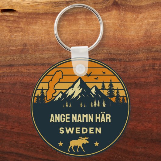 Persoonlijk orgel Sverige print design Sleutelhanger (Achterkant)