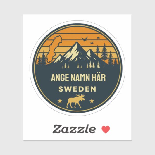 Persoonlijk orgel Sverige print design Sticker (Vel)