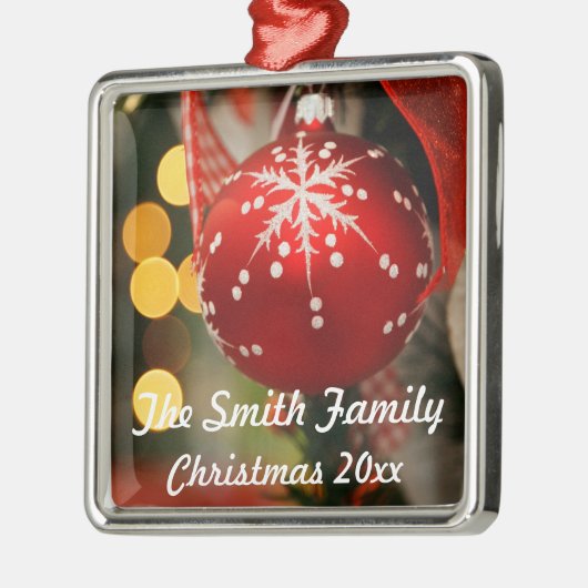 Persoonlijk Ornament met rood en gouden kerstdagen (Links)