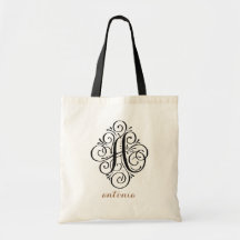 Persoonlijk ornament monogram krullerige initiaal 