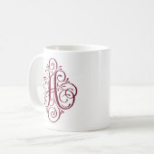 Persoonlijk ornament monogram zwart koffiemok (Voorkant links)
