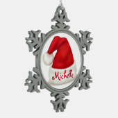 Persoonlijk Ornament van pewter Snowflake/Santa Ha (Links)