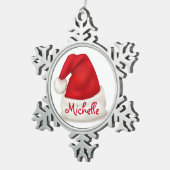 Persoonlijk Ornament van pewter Snowflake/Santa Ha (Rechts)