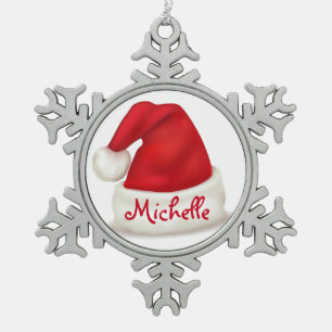 Persoonlijk Ornament van pewter Snowflake/Santa Ha