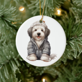 Persoonlijk Oude Engelse Sheepdog Dog Keramisch Ornament