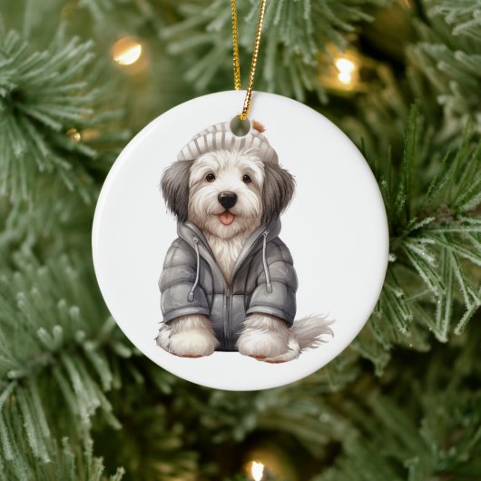 Persoonlijk Oude Engelse Sheepdog Dog Keramisch Ornament (Boom)