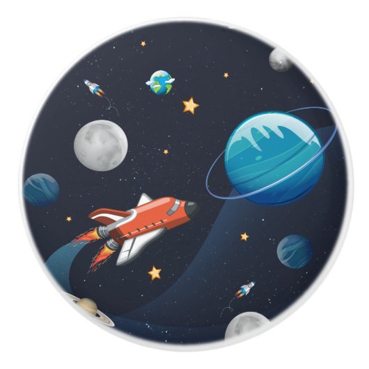 Persoonlijk Outer Space-patroon Keramische Knop (Voorkant)