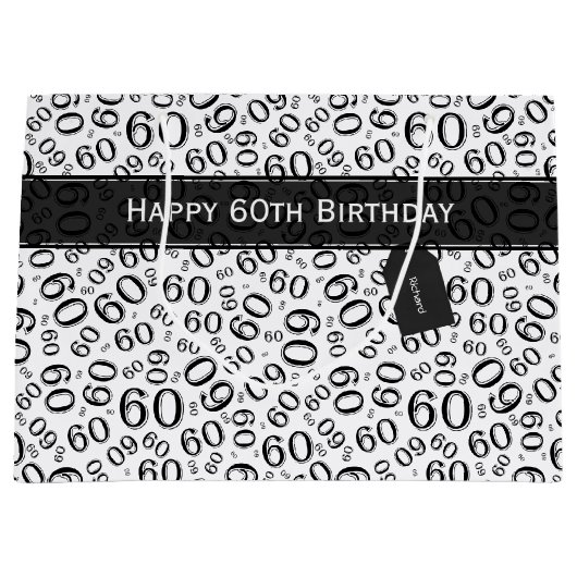 Persoonlijk: Over The Hill 60th Birthday Theme (L) Large Cadeautasje (Voorkant)