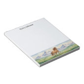 Persoonlijk paard briefpapier Aangepaste naam Notitieblok (Schuin)
