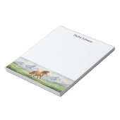 Persoonlijk paard briefpapier Aangepaste naam Notitieblok (Linkerzijde)
