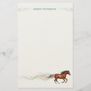 Persoonlijk paard briefpapier Bruin paard & muziek
