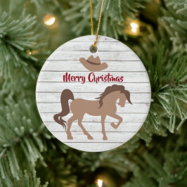 Persoonlijk paard en Pet van Cowboy, pretkerst Keramisch Ornament