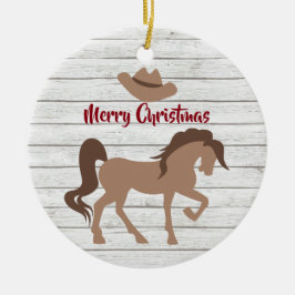 Persoonlijk paard en Pet van Cowboy, pretkerst Keramisch Ornament