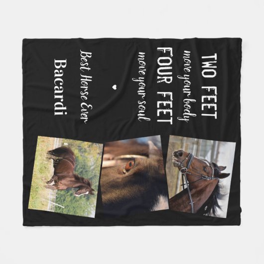 Persoonlijk paard Equestrian Keepomwille 3 Foto Fleece Deken (Voorkant (Horizontaal))