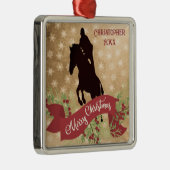 Persoonlijk paard Jumping Merry Kerstmis Metalen Ornament (Rechts)