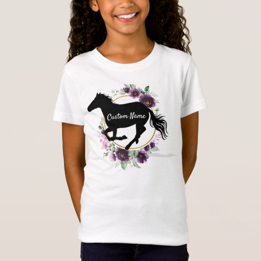 Persoonlijk paard Naam silhuette-shirt T-shirt (Voorkant)
