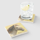 Persoonlijk paard stenen onderzetter (Zijkant)