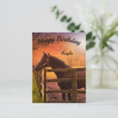 Persoonlijk Paard Verjaardag Briefkaart (Staand voorkant)