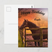 Persoonlijk Paard Verjaardag Briefkaart (Voorkant / Achterkant)