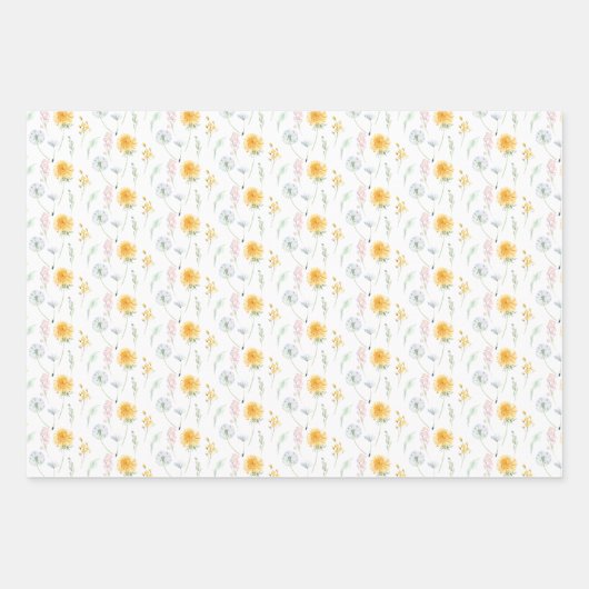 Persoonlijk paardenbloem inpakpapier vel  (Voorkant)