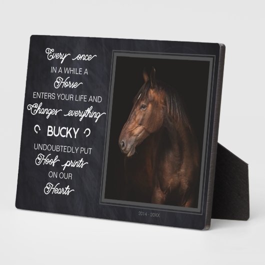 Persoonlijk paardengedenkcado foto fotoplaat (Zijkant)