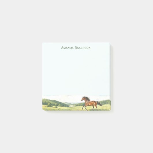 Persoonlijk paardenstationair met aangepaste naam post-it® notes (Voorkant)