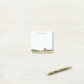 Persoonlijk paardenstationair met aangepaste naam post-it® notes (Op bureau)