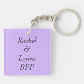 Persoonlijk Paars BFF Heart Sleutelhanger (Achterkant)
