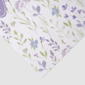 Persoonlijk Paars Bloemen Monogram Tissuepapier (Detail)