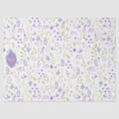 Persoonlijk Paars Bloemen Monogram Tissuepapier (Voorkant)