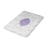 Persoonlijk Paars Bloemmotief Monogram Badmat (Gekanteld)