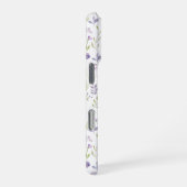 Persoonlijk Paars Bloemmotief Monogram iPhone Hoesje (Rechterkant)
