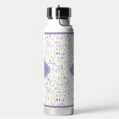 Persoonlijk Paars Bloemmotief Monogram Waterfles (Links)