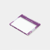 Persoonlijk paars bloempatroon post-it® notes (Schuin)